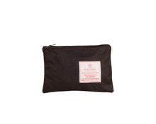 Load image into Gallery viewer, small brown wax canvas zip  pouch
