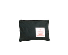 Load image into Gallery viewer, small green waxed canvas zip pouch
